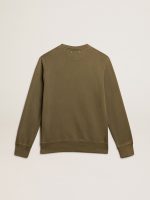 Men's olive green sweatshirt with Golden lettering - Image 5