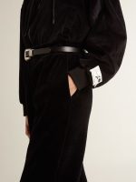 Women's black cotton-blend hoodie with zip - Image 4