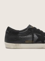 Men's Super-Star in black nappa with black suede star and heel tab - Image 5