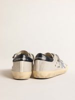 Super-Star in pale silver mesh with light blue suede star - Image 4