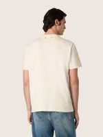 Men's T-shirt in white cotton with logo and print - Image 6