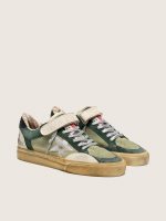 Women's Ball Star LAB in green suede with silver leather star and black suede heel tab - Image 2