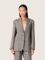 Women's jacket in gray Prince of Wales check with crystal embroidery - Image 5