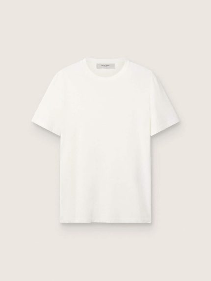 Men's white T-shirt with distressed treatment