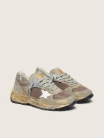 Women's Dad-Star in dove-gray suede and silver mesh with white leather star and suede heel tab - Image 2