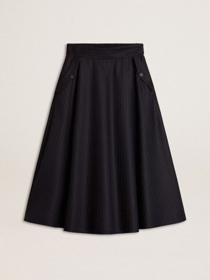Women's midnight blue wool skirt