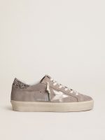 Women's Hi Star sneakers in beige suede with laminated leather star and glitter heel tab