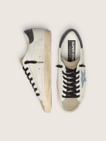 Super-Star in nappa leather with light blue suede star and gray leather heel tab - Image 4