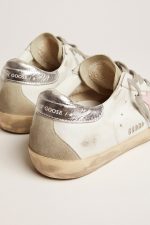 Women's leather Super-Star with pink star and silver heel tab - Image 4