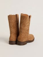 Wish Junior boots in camel suede with star embroidery - Image 4
