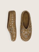 Women's Tierra in khaki suede with silver studs - Image 4
