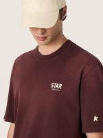 Unisex T-shirt in burgundy cotton jersey with logo - Image 4