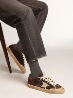 Men's Super-Star Penstar in brown suede with a platinum star - Image 3