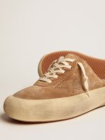 Women's Space-Star Sabot shoes in tobacco-colored suede with shearling lining - Image 4