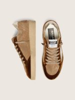 Women's Ball Star in tobacco suede with white leather star and cognac velvet inserts - Image 4