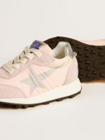 Marathon Young in pink nylon with printed star and leather heel tab - Image 3