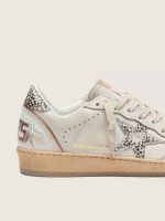 Women's Ball Star in white leather with animal-print pony skin star - Image 4