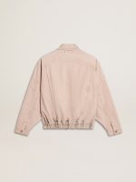 Women's pink dyed denim bomber jacket - Image 6