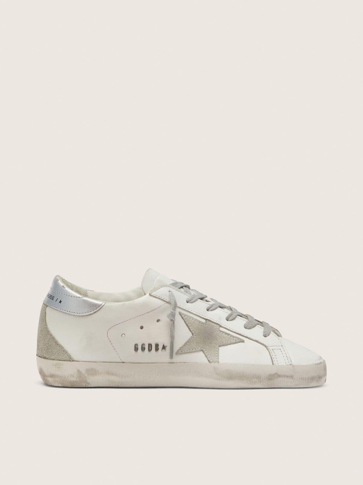 b4b313ed8cc615193078accbbdd0668daa84b2b3c082a22a65407797e4c33c20 Women's Super-Star with silver heel tab and metal stud lettering - Image 1