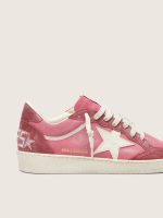 Women's Ball Star LTD in pink suede with cream leather star and red suede inserts - Image 4