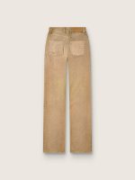 Women's beige cotton jeans with studs - Image 2