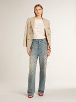 Women's cream T-shirt with faded red accents - Image 3