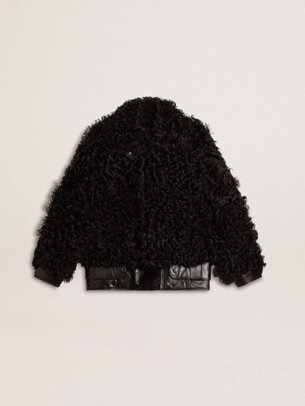 Women's black shearling jacket