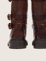 Women's Kurt boots in brown leather with gold buckles - Image 6
