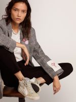 Women's Slide with ice-gray suede star and white flash - Image 3