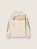 Unisex long-sleeved T-shirt in white cotton with multicolor print - Image 2
