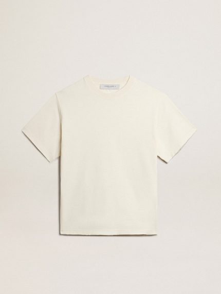 T-shirt in aged white with reverse logo on the back - Jersey Capsule