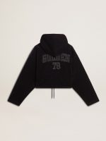 Women's black chenille sweatshirt with embroidery on the back - Image 7