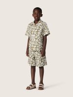 Journey boys' cotton canvas shorts with green and white floral print - Image 3