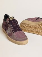 Men's Ball Star in purple suede with star with silver studs and black naplak heel tab - Image 3