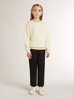 Girls' cream-colored sweatshirt with patch writing - Image 3