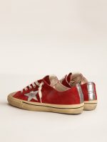 Men's V-Star in dark red suede with silver star and heel tab - Image 5