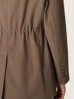 Women's double-breasted blazer in dove-gray chevron wool blend - Image 4