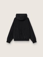Women's windcheater in black nylon with tone-on-tone crystals - Image 2