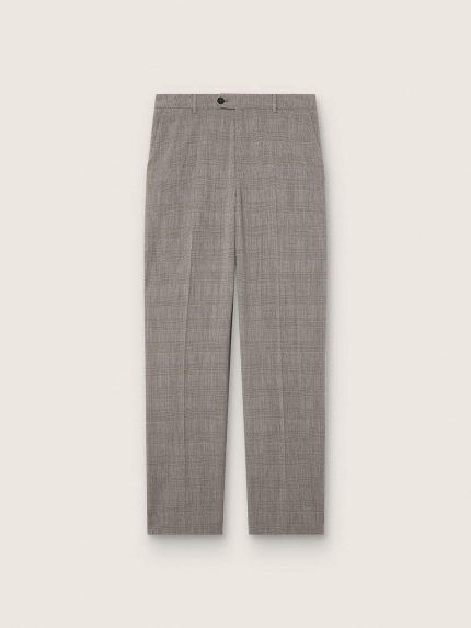 Men's slim-fit pants in gray Prince of Wales check
