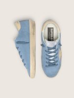Super-Star in light blue suede with beige leather star and heel tab - Image 3