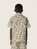 Journey boys' shirt in cotton canvas with a green and white floral print - Image 6