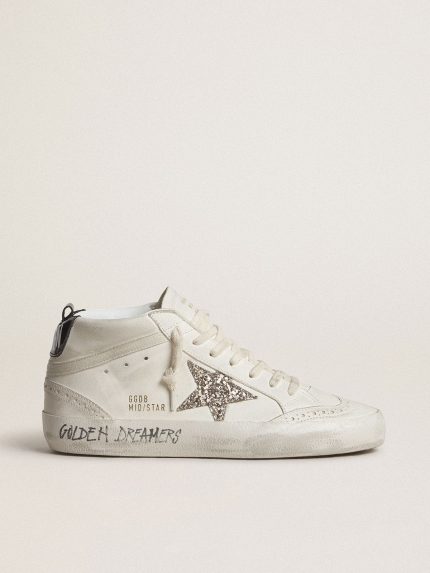 Women's Mid Star with silver glitter star and black laminated heel tab