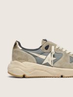 Running Sole in gray suede with white star and white heel tab - Image 5