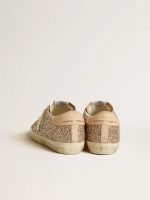 Women's Super-Star in silver glitter with leather star and heel tab - Image 4