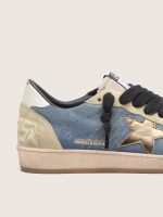 Men's Ball Star LTD in denim blue suede with metallic gold leather star - Image 4