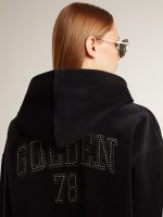 Women's black chenille sweatshirt with embroidery on the back - Image 6