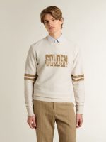 Men's white cotton sweatshirt with front print - Image 2