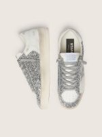 Women's Stardan in white leather and glitter - Image 4