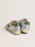 Men's Ball Star in silver nylon with green leather star and heel tab - Image 4