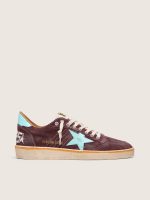 Men's Ball Star in dark red suede with light blue star and heel tab